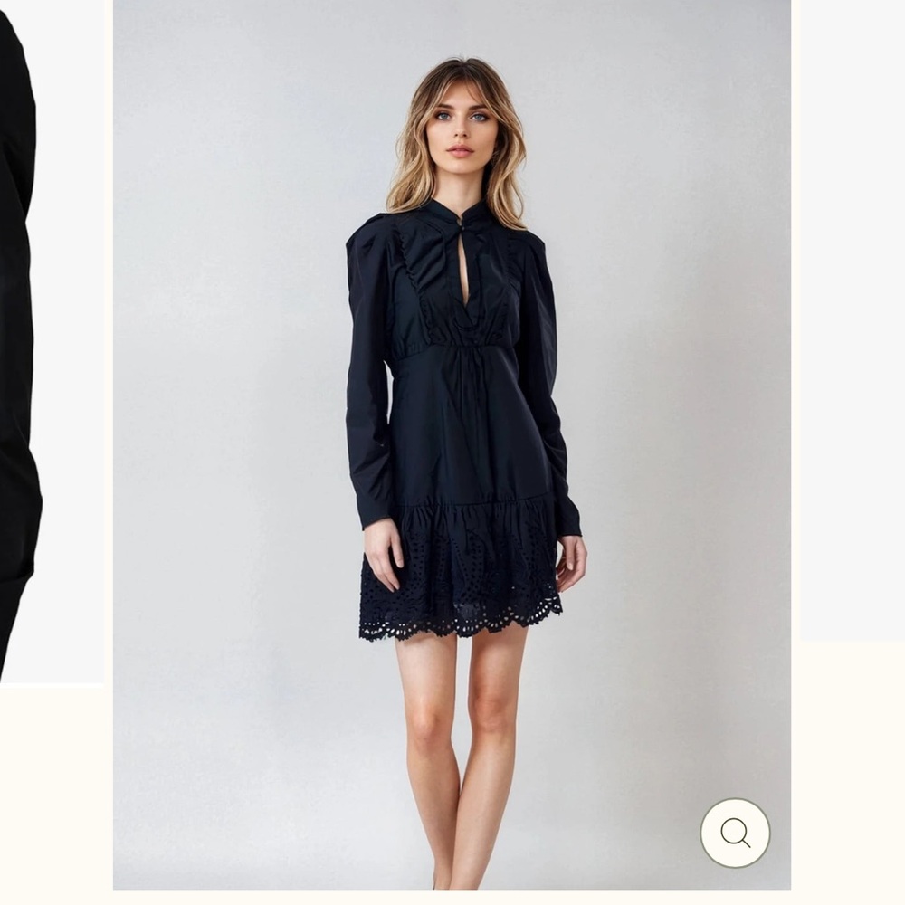 JOIE- DAWN SCALLOPED EYELET MINI DRESS